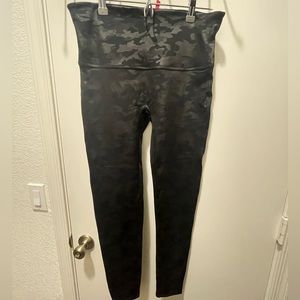 Spanx Camo Faux Leather Leggings